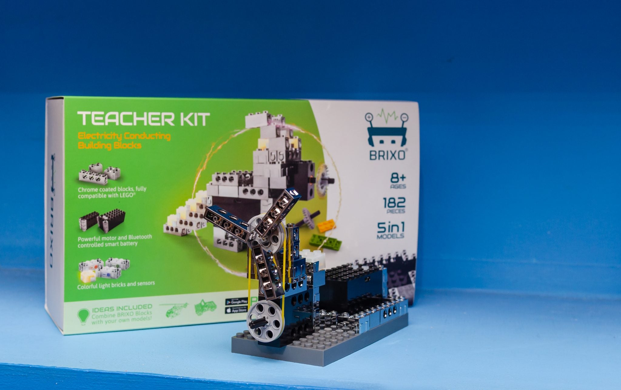 Brixo - elektrische bouw blokken - Teacher Kit (182 stuks)