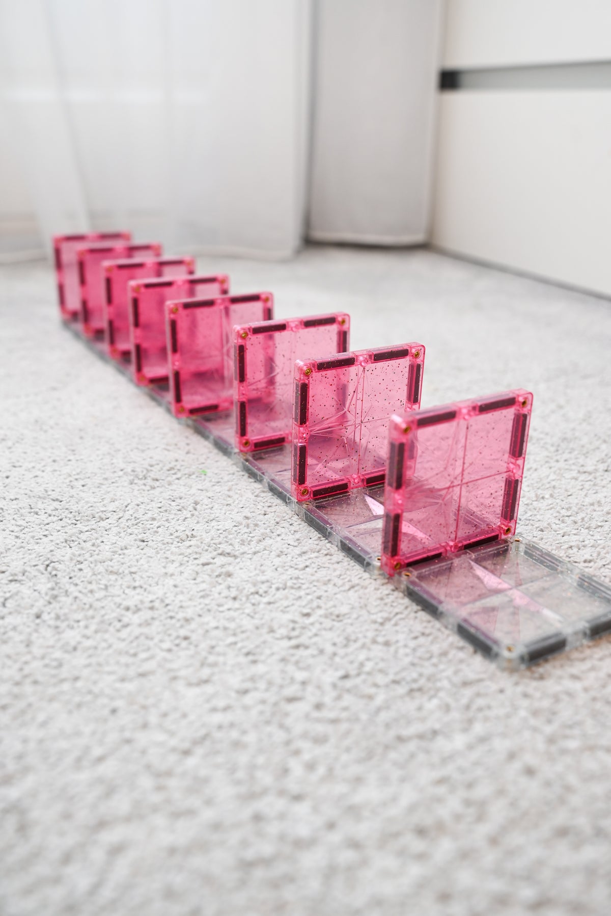 Cleverclixx - Glitter Tiles Pack Transparent / Pink (16 stuks)