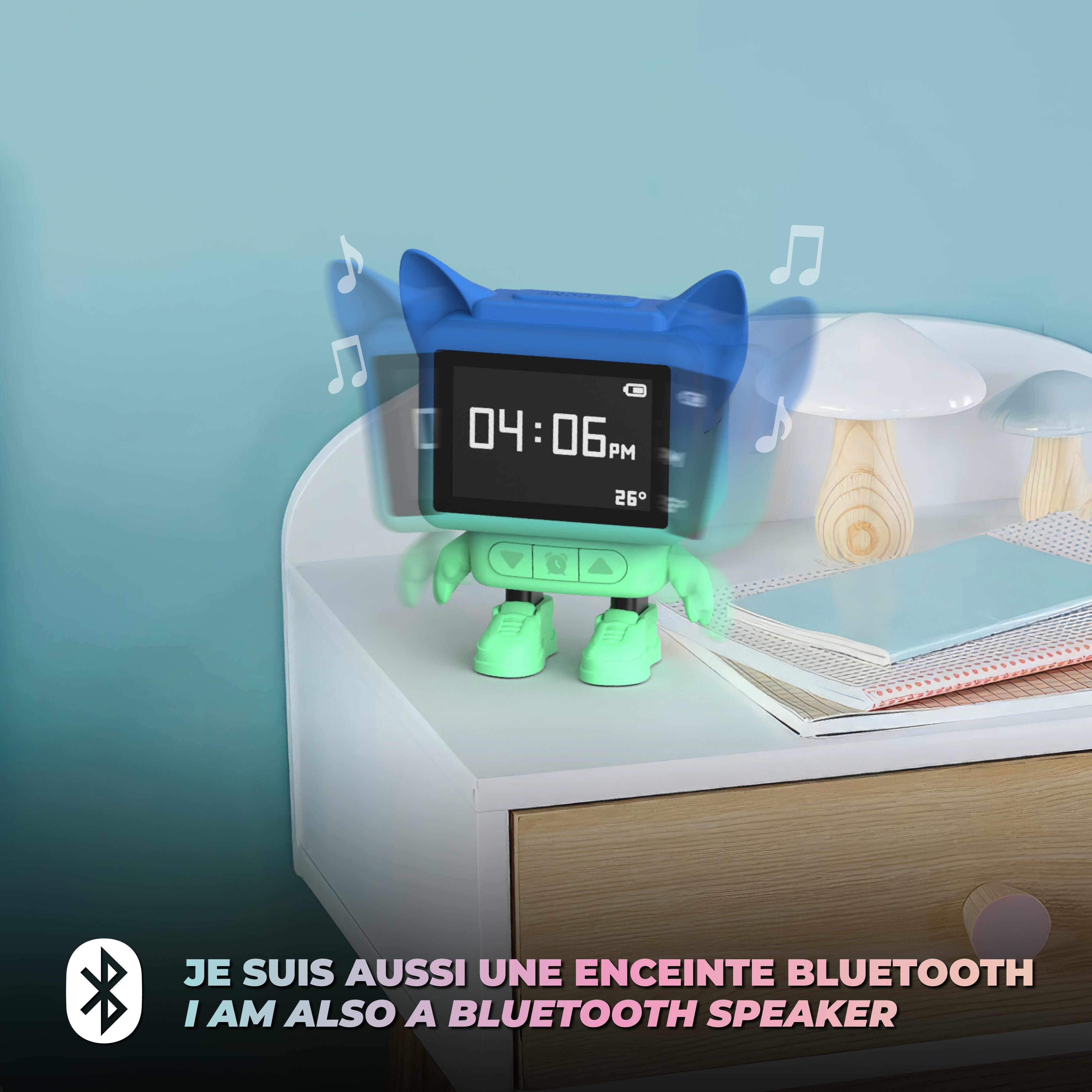 MOB - Dancing Clock wekker & speaker - Blauw