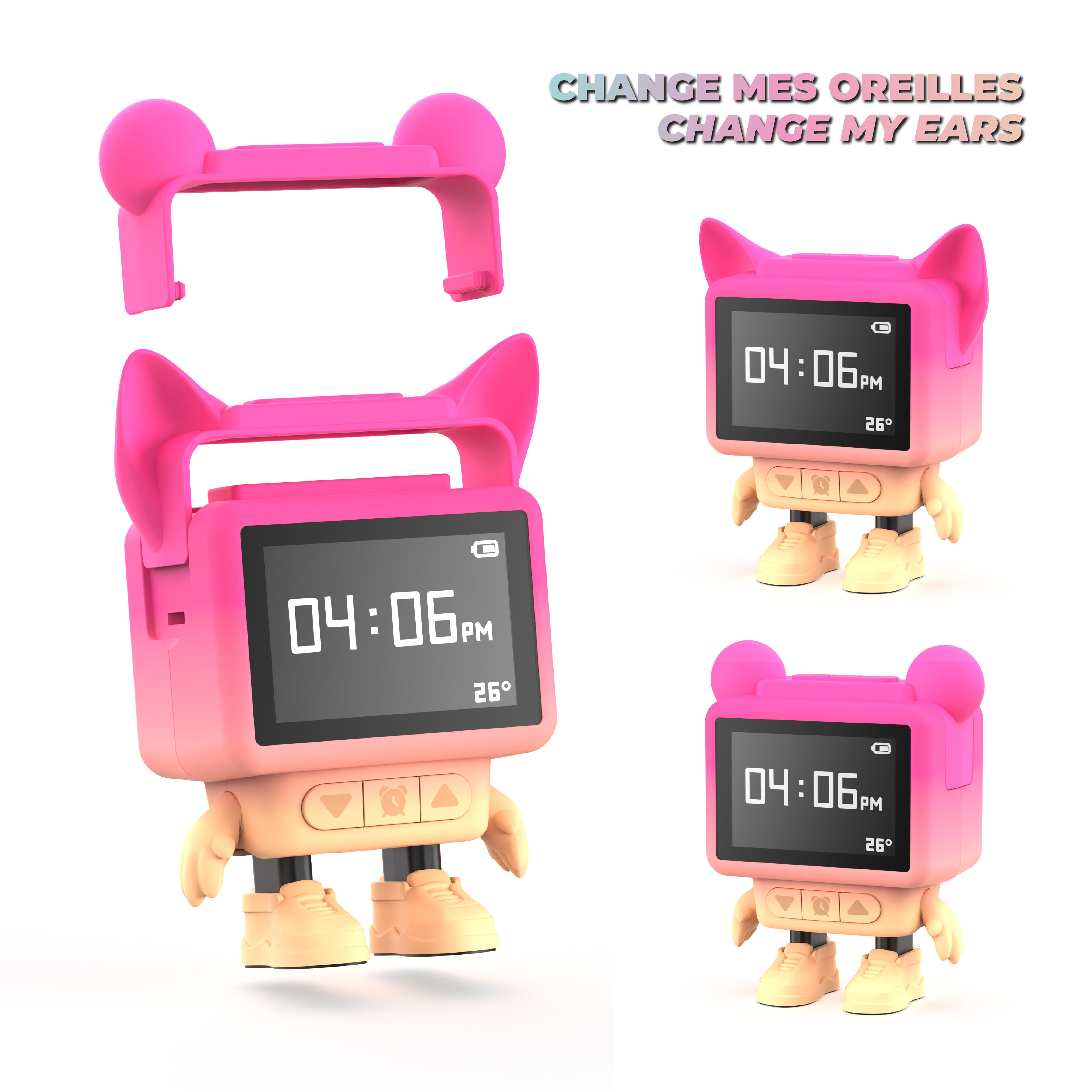 MOB - Dancing Clock wekker & speaker - Roze