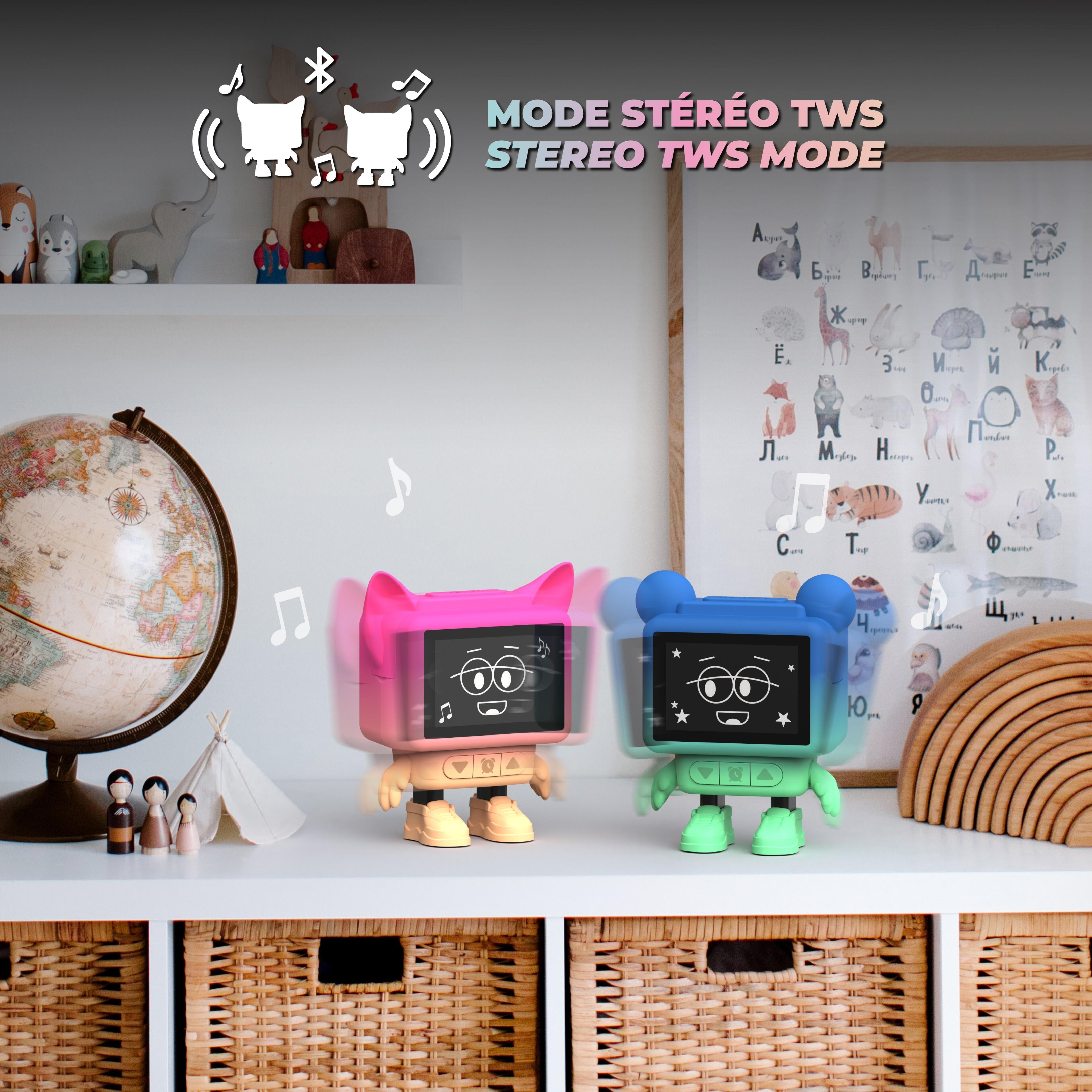 MOB - Dancing Clock wekker & speaker - Roze