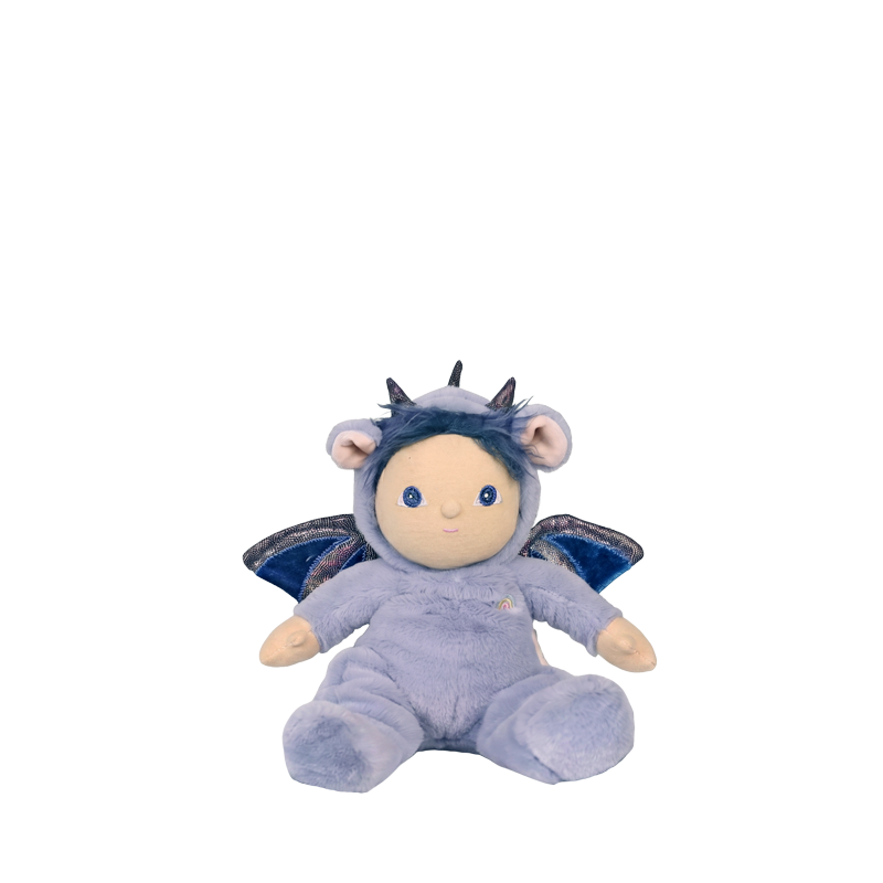 Dinkum Dolls - Dinky Dinkum Dusty Dragon knuffel blauw