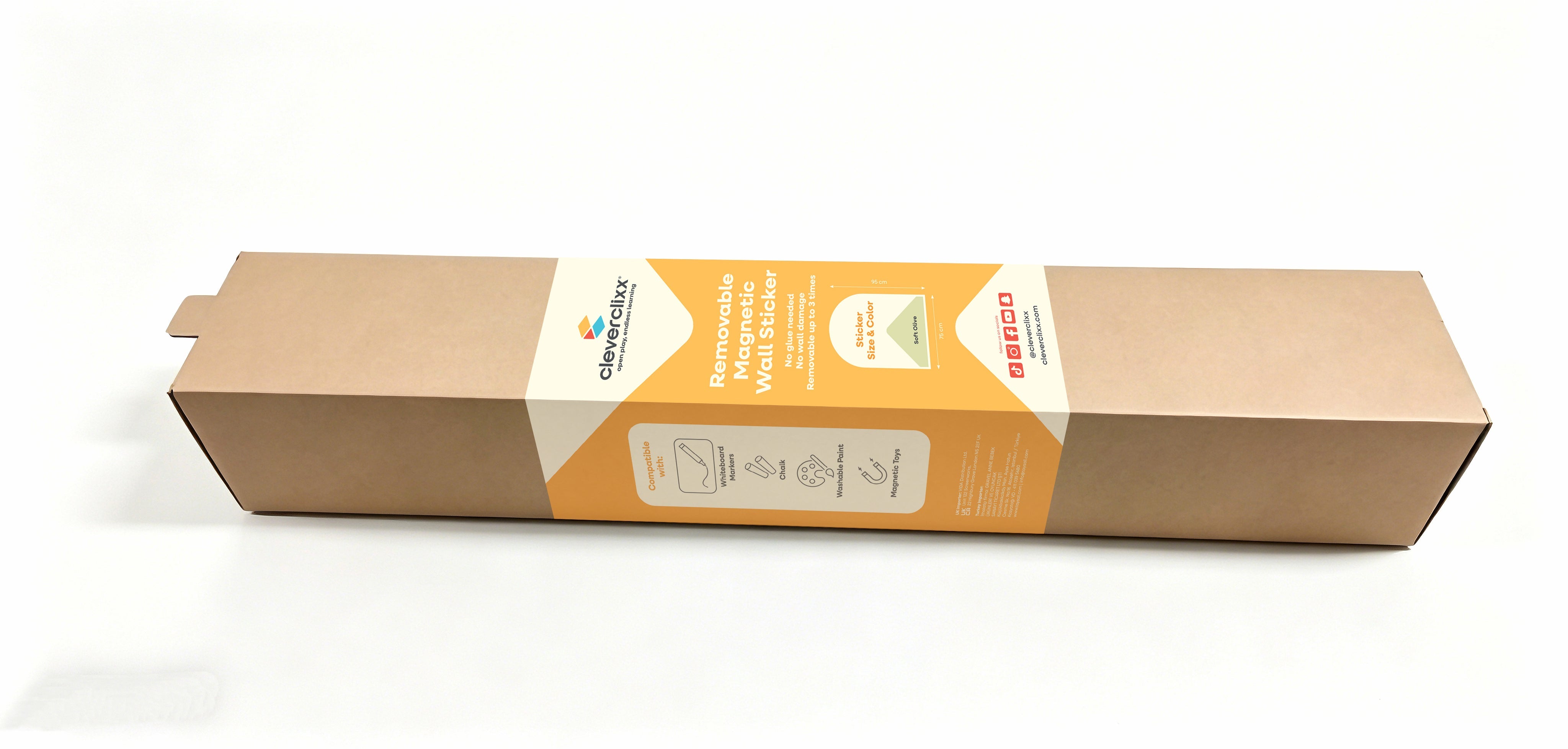 Cleverclixx - Cleverclixx - Magnetische Muursticker 95x75cm Soft Olive