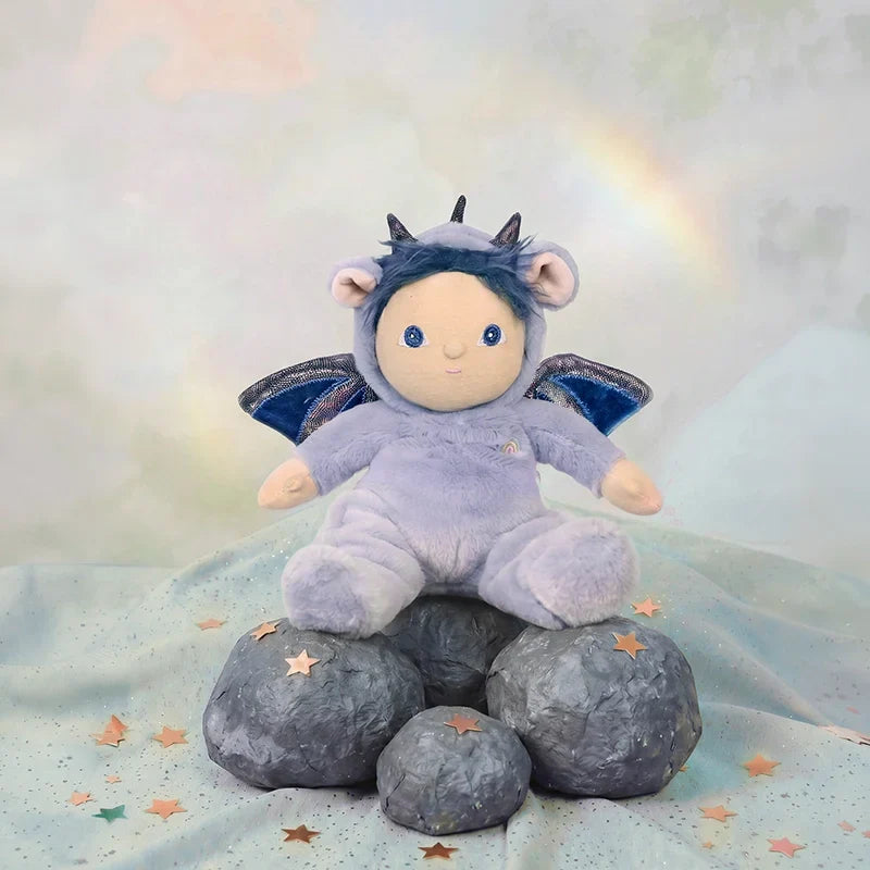 Dinkum Dolls - Dinky Dinkum Dusty Dragon knuffel blauw