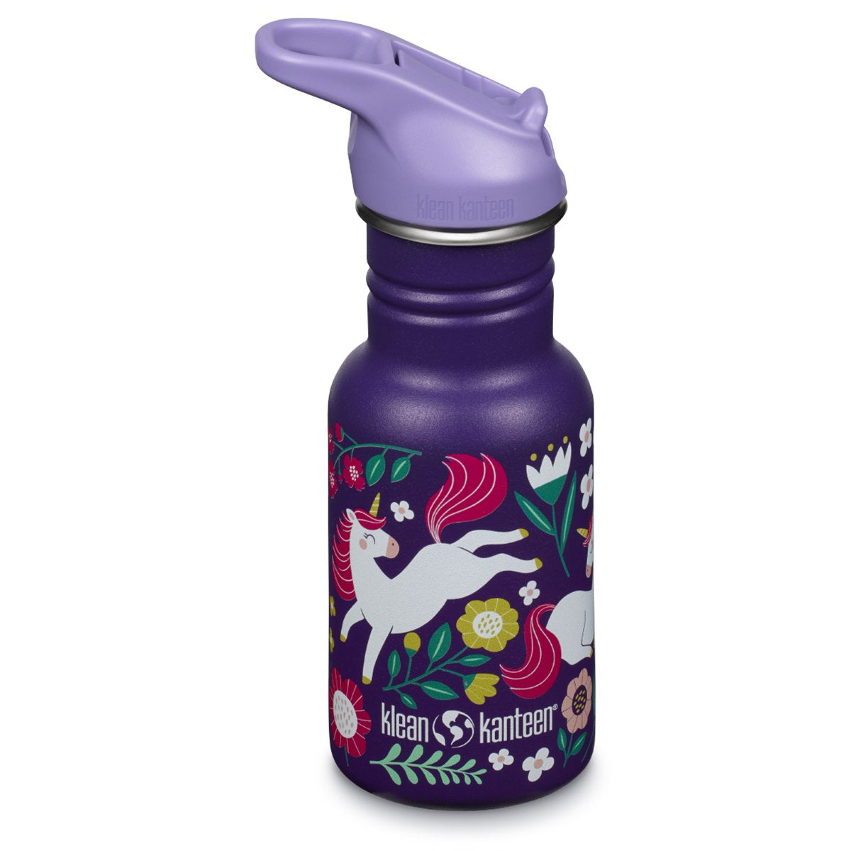 Klean Kanteen - Kid Kanteen drinkfles met flipsportdop - Leaping Unicorns