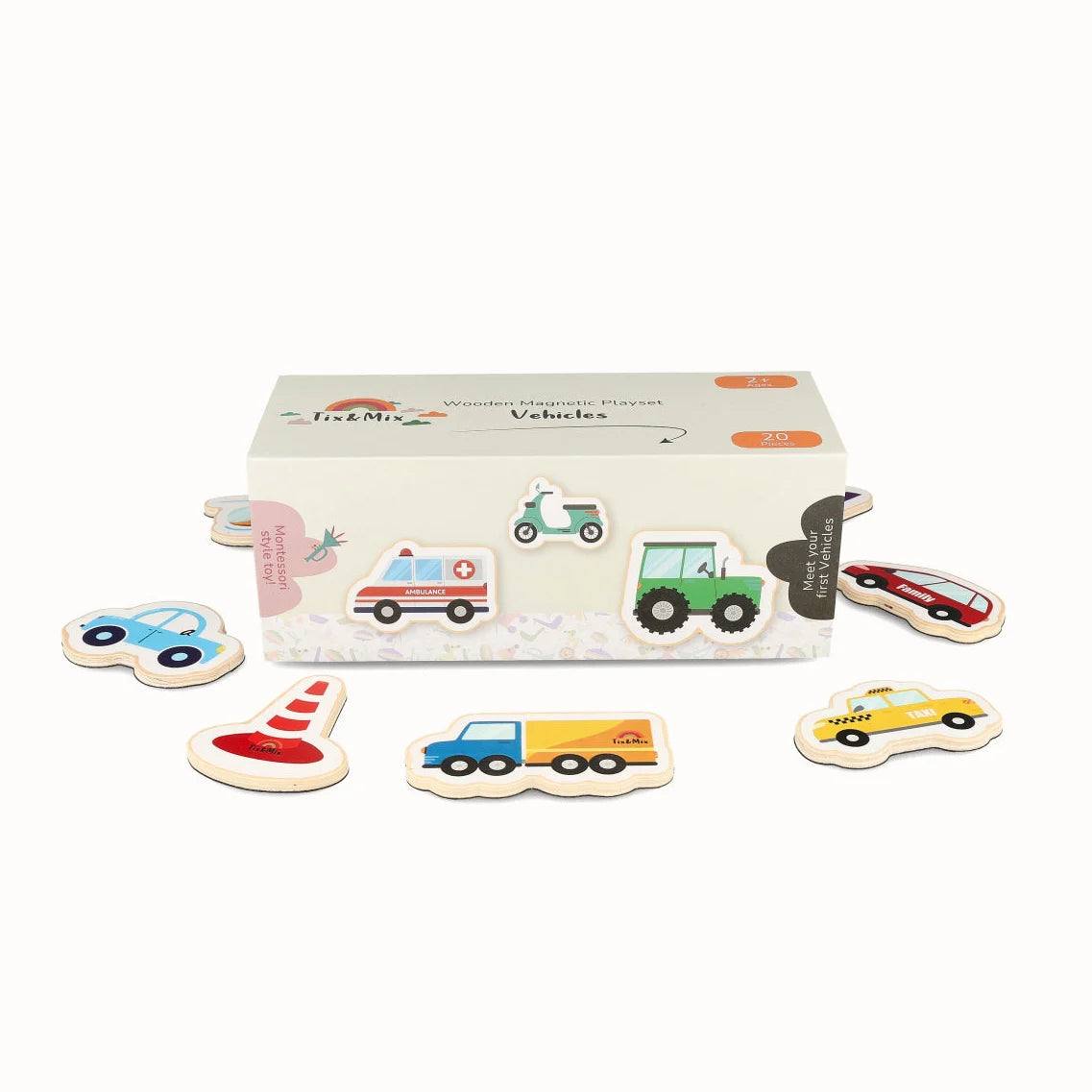 Tix&Mix - Magnetische Speelset Voertuigen, 20 stuks