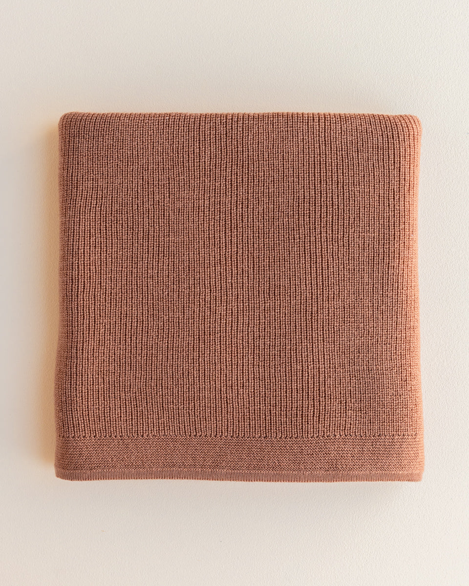 Hvid Wollen babydeken Felix Terracotta