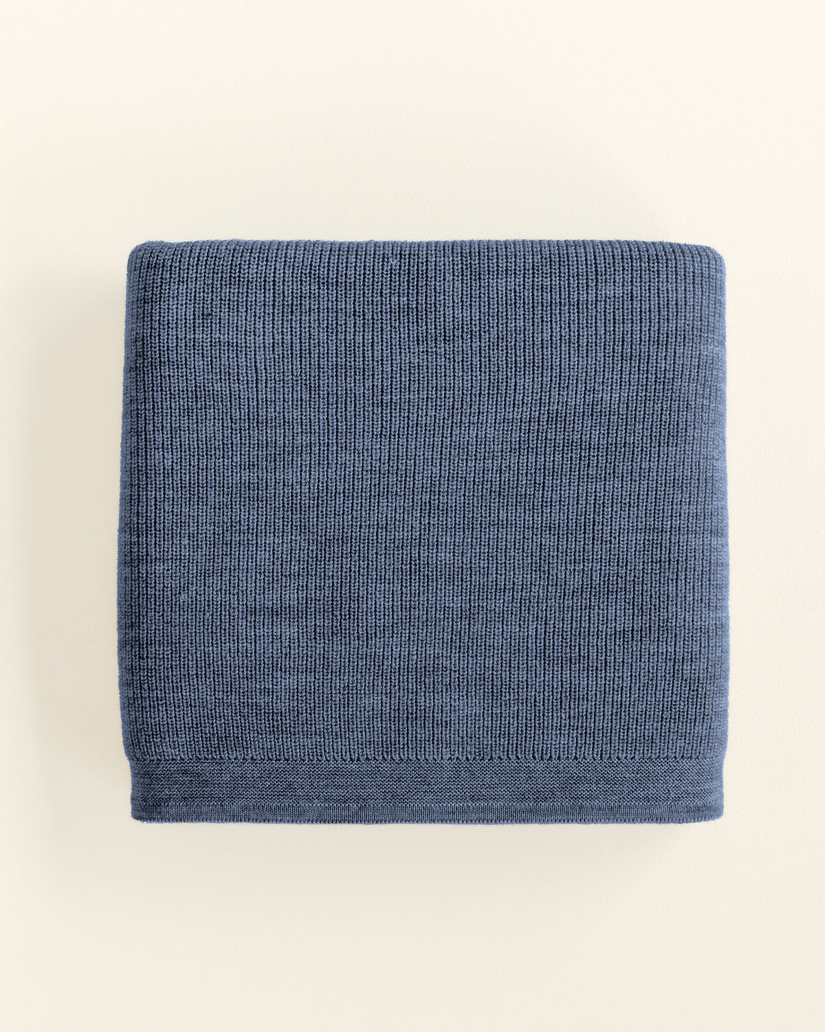 Hvid wollen babydeken Felix denim