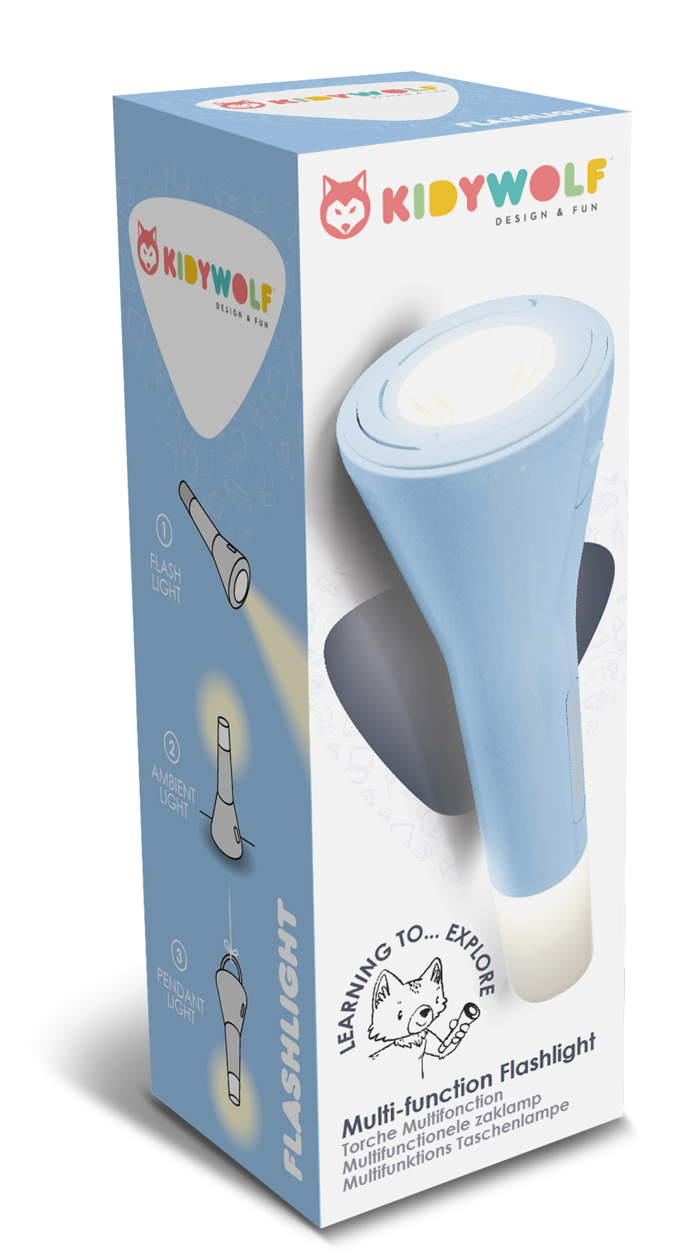 Kidywolf - Flashlight Multifunctionele Zaklamp Blauw