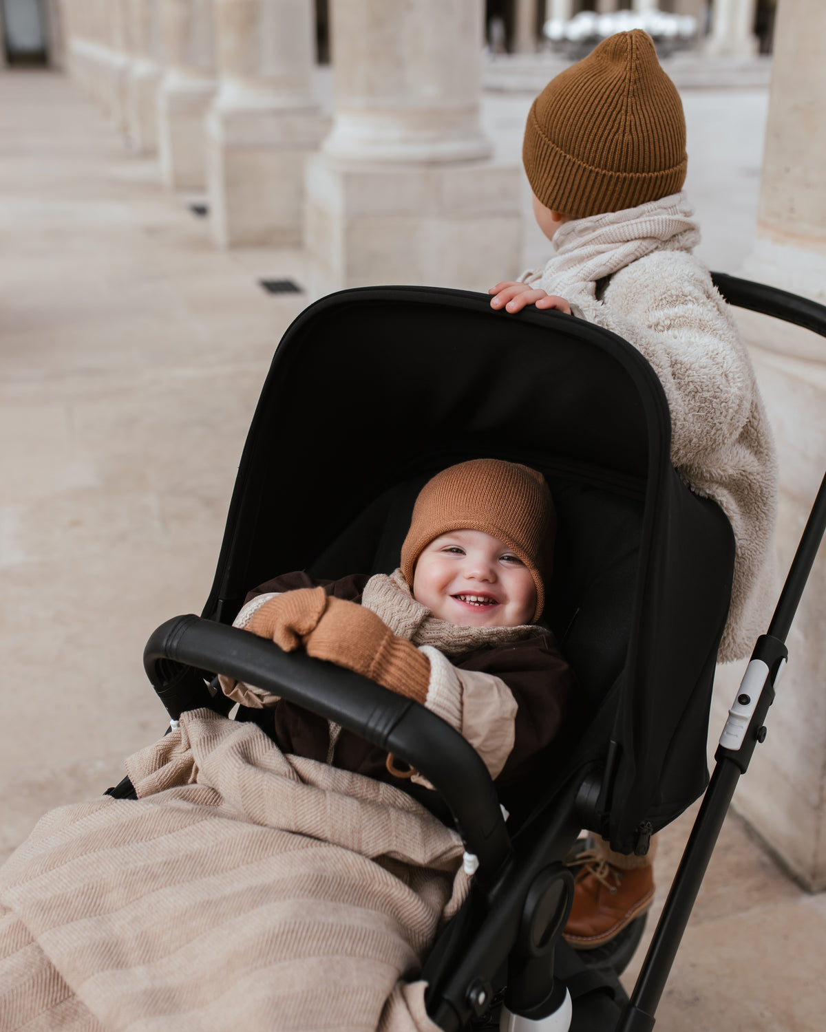 Hvid Wollen babydeken Freddie Sand