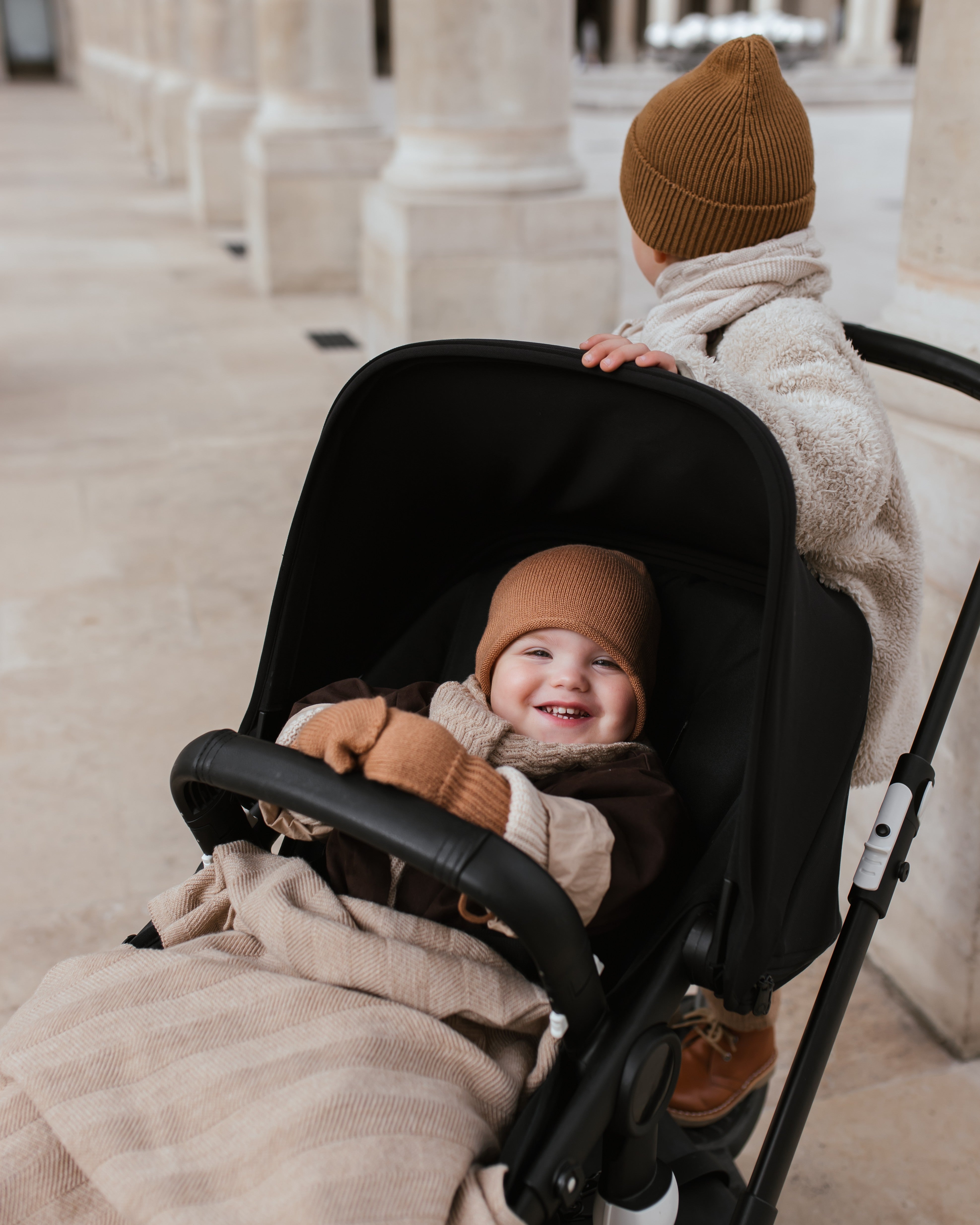 Hvid Wollen babydeken Freddie Sand