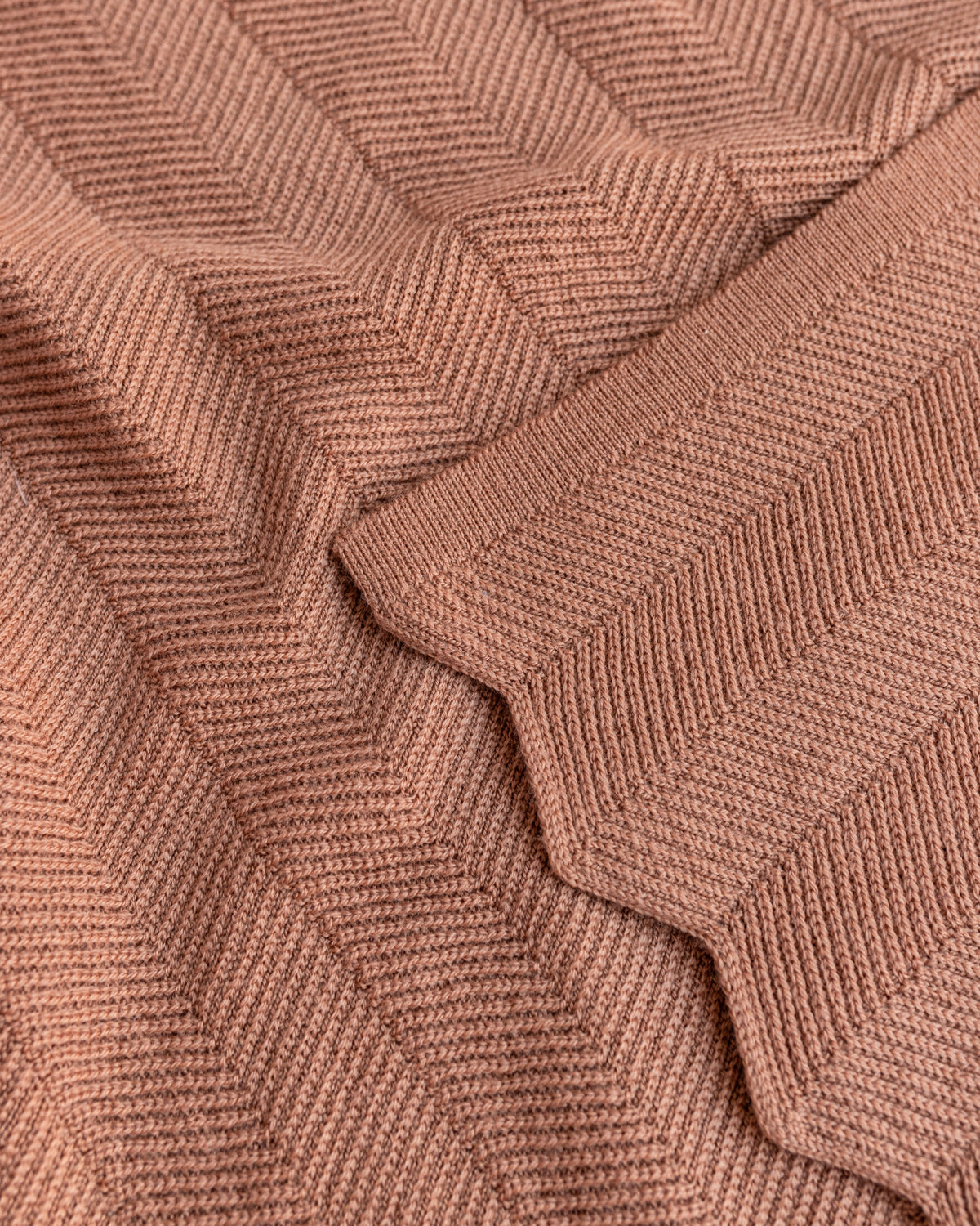 Hvid Wollen babydeken Freddie Terracotta