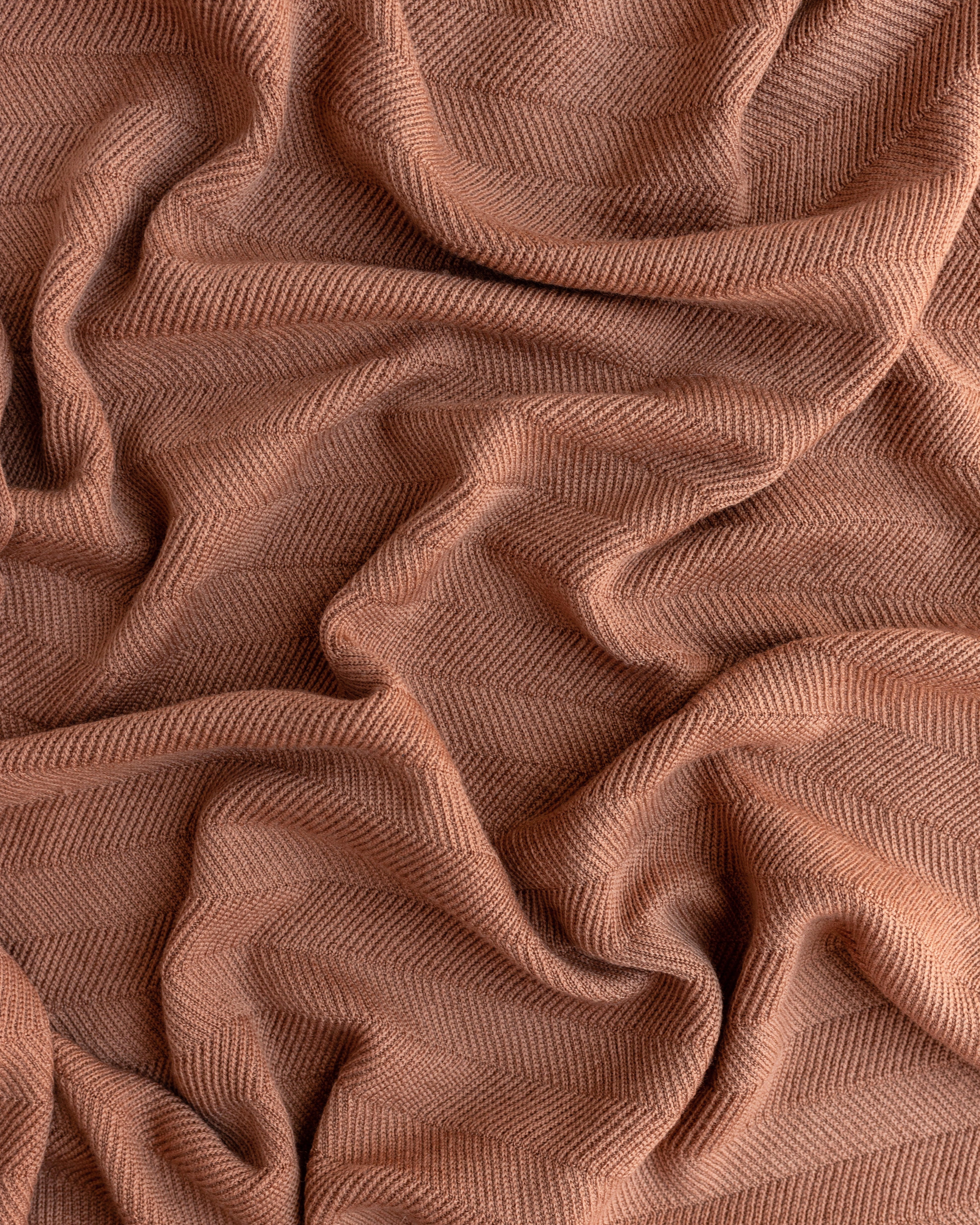 Hvid Wollen babydeken Freddie Terracotta