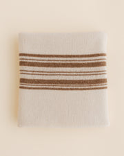 Hvid Wollen babydeken Gilbert Silver/Walnut
