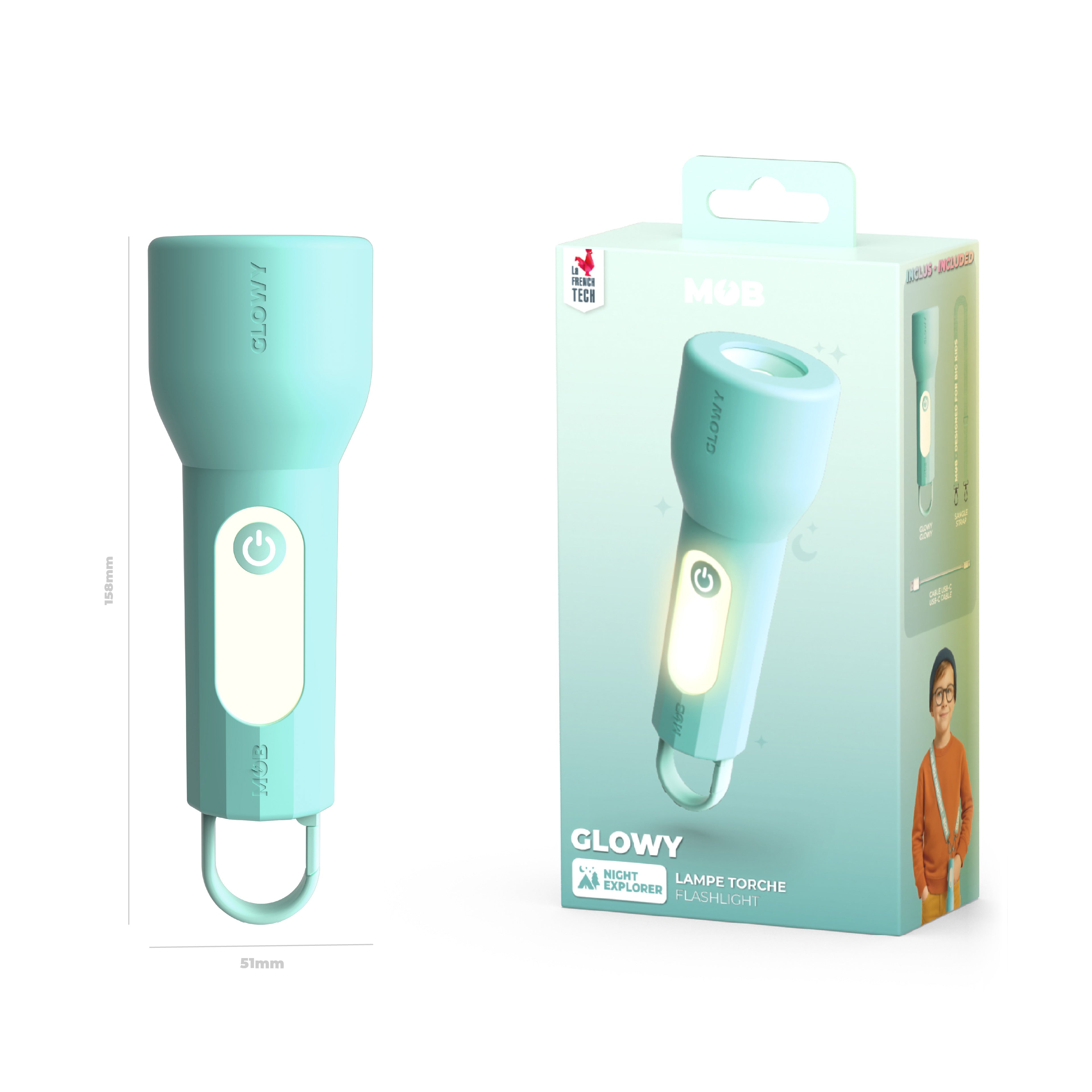 MOB - Glowy zaklamp & nachtlampje - Blauw