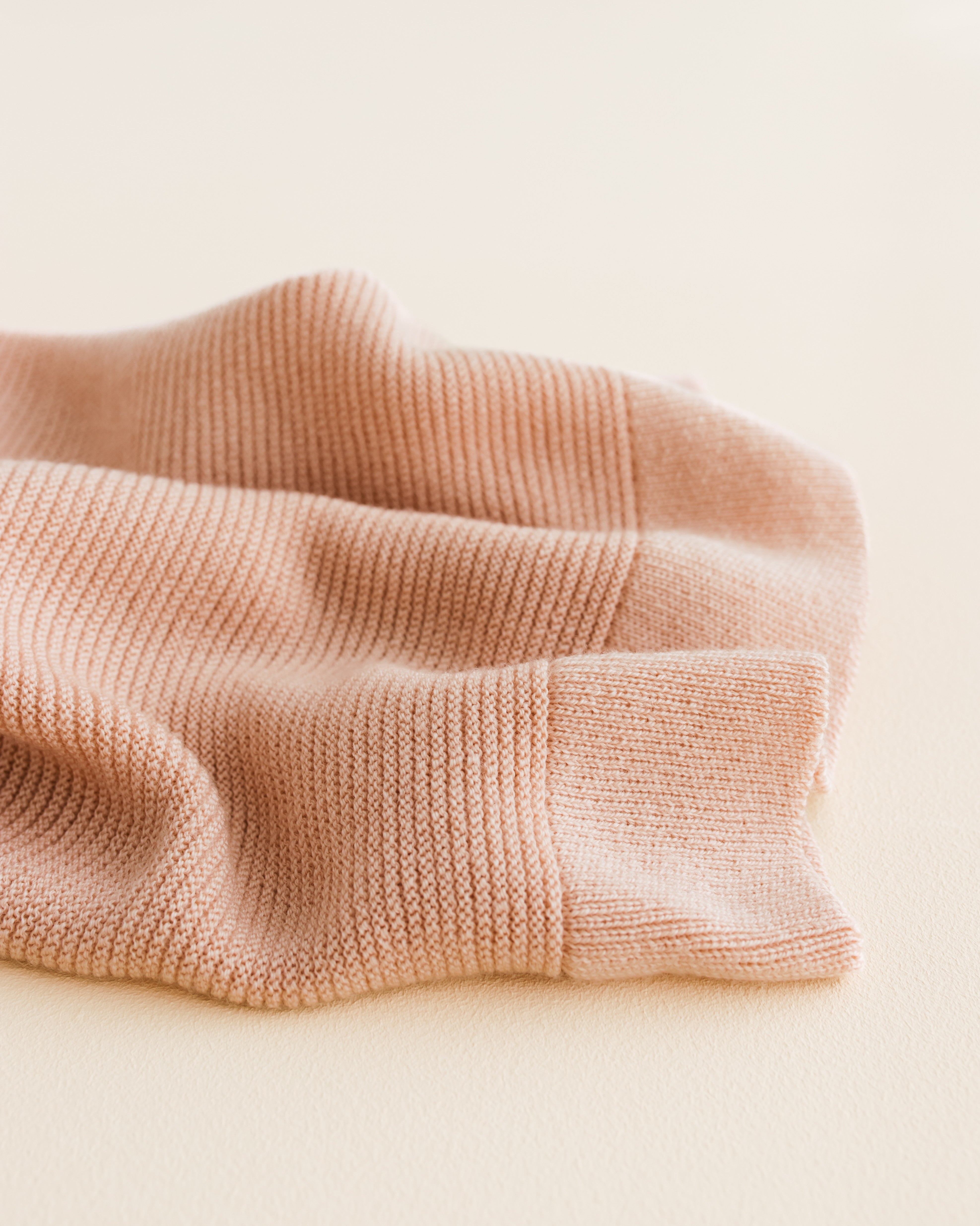 Hvid Wollen babydeken Gust Apricot