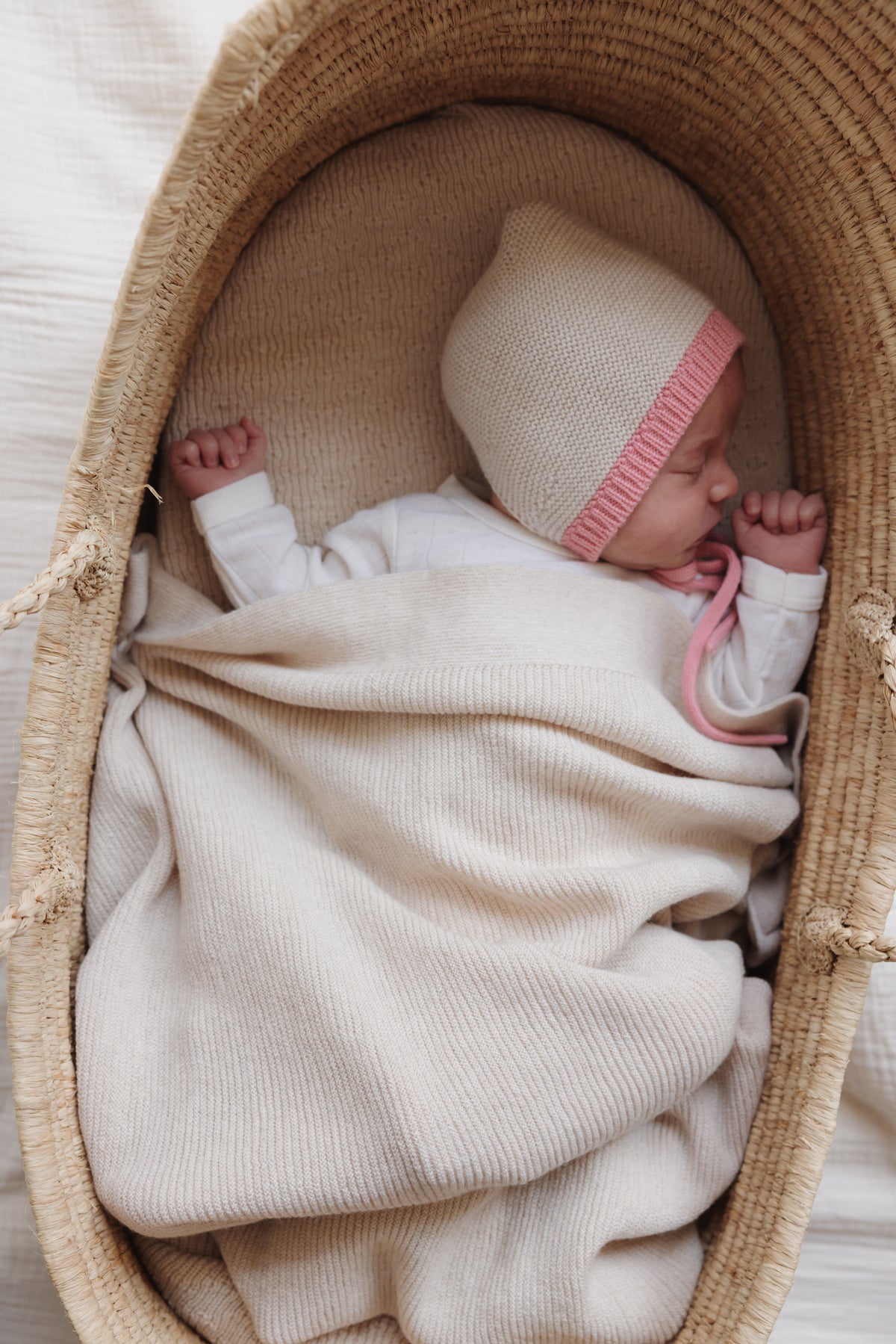 Hvid Wollen babydeken Gust Cream