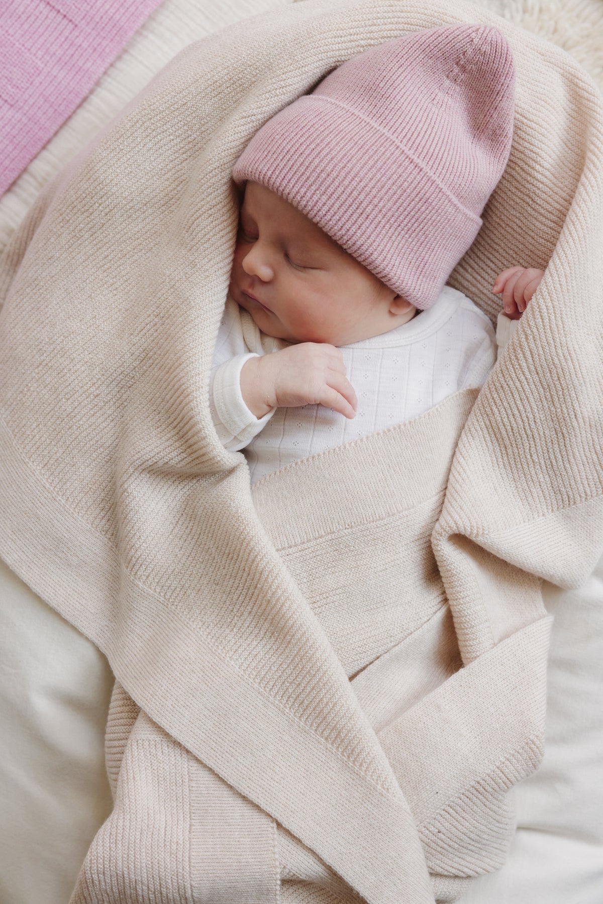 Hvid Wollen babydeken Gust Cream