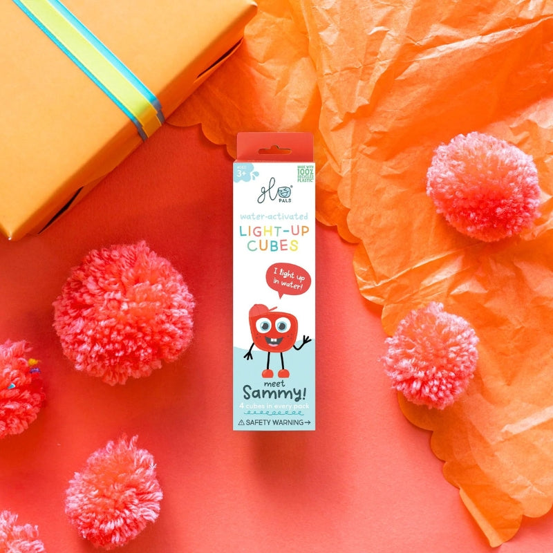 Glo Pals - sensorische lichtgevende blokjes voor in bad of sensorisch spel - Sammy - 4 stuks