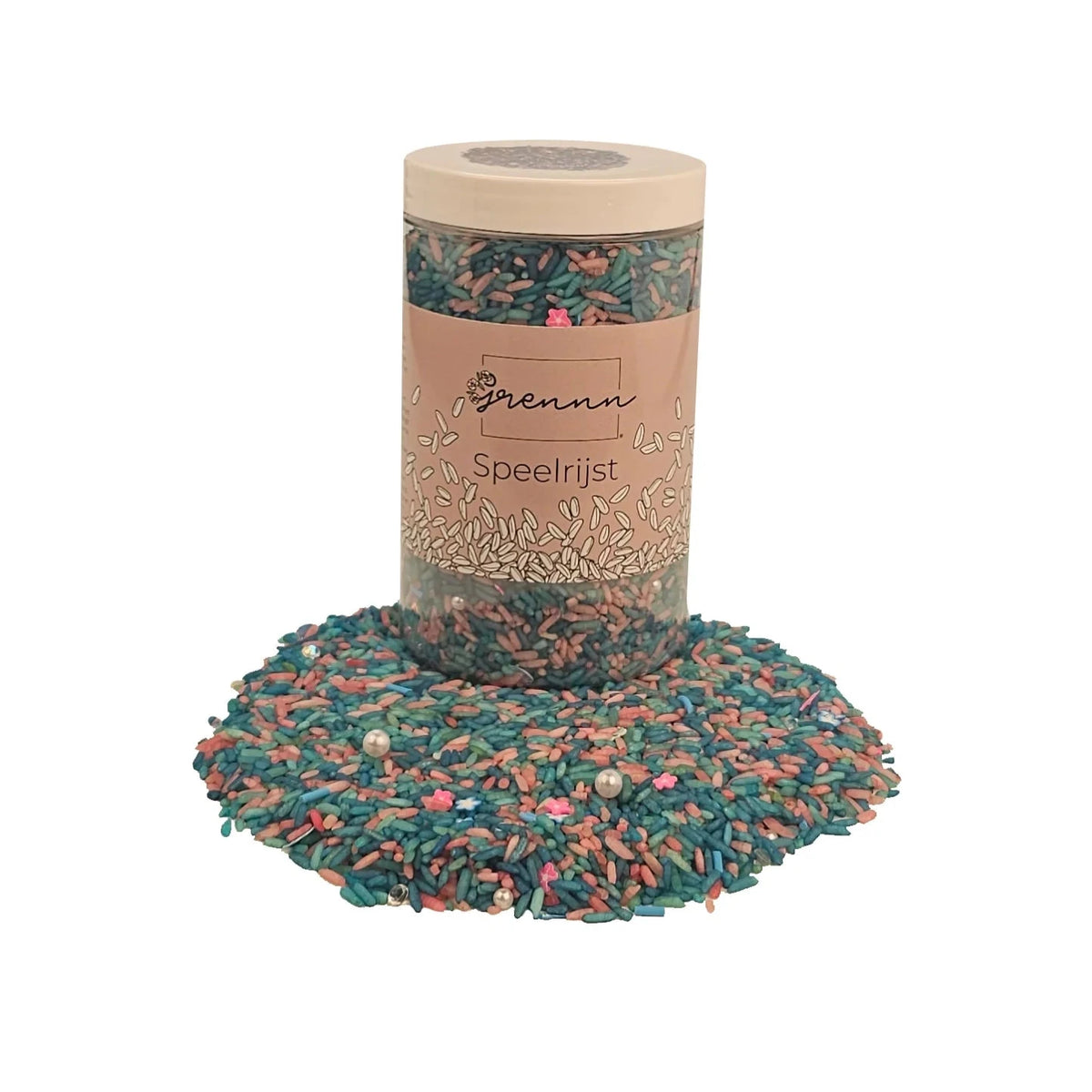 Grennn - Gekleurde sensorische rijst 300 gram - Mermaid – Kinder Wonderland