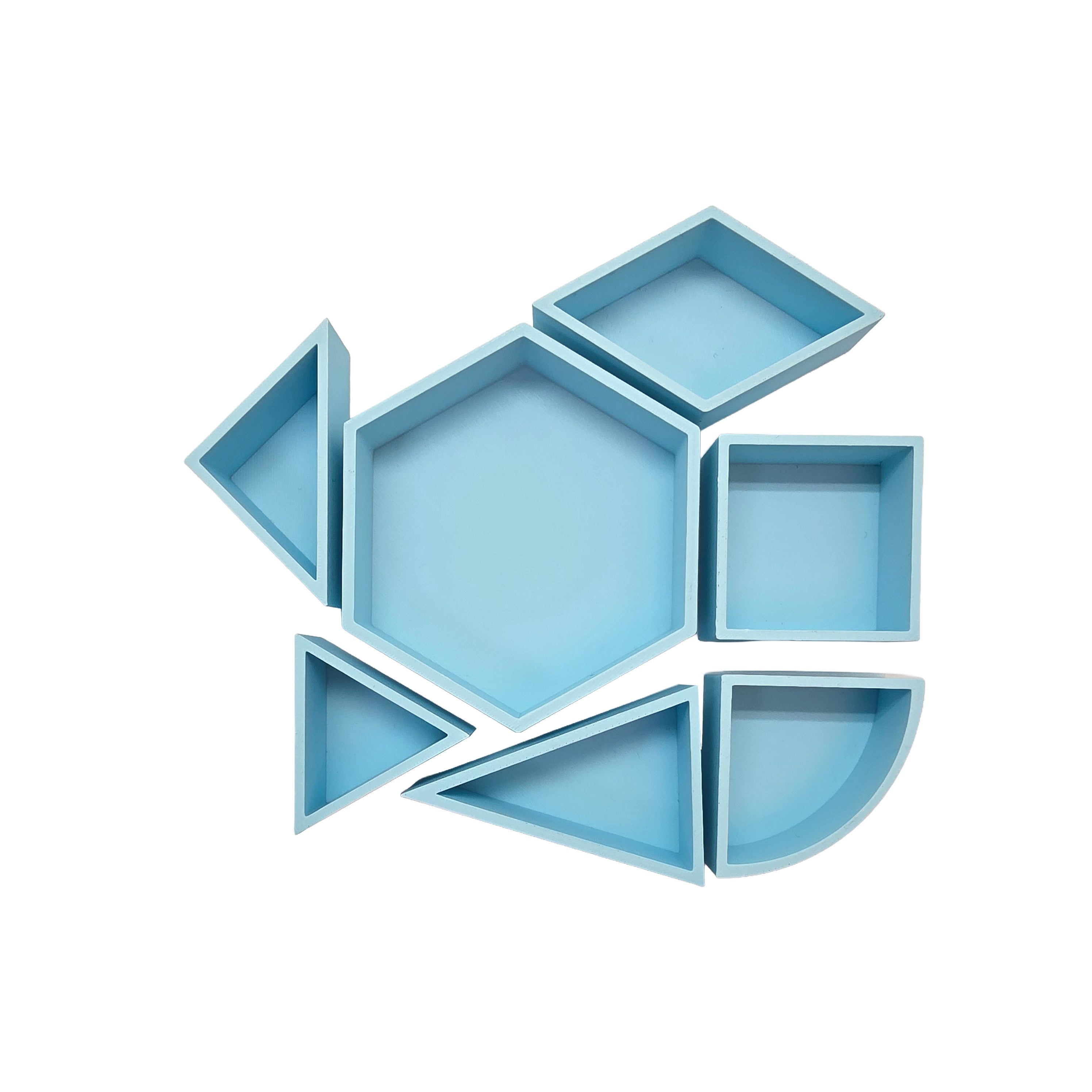 Grennn - speelbakje 'mandigo' pastel blauw zeshoekig (K7)