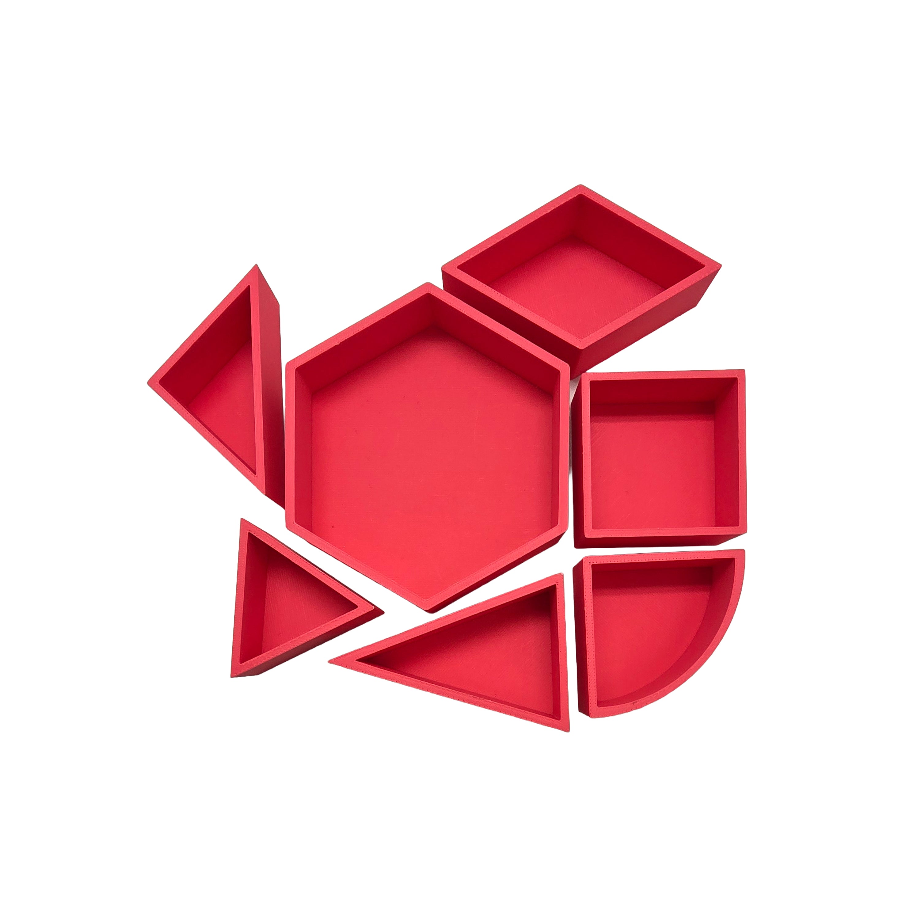 Grennn - speelbakje 'mandigo' pastel rood zeshoekig (I7)