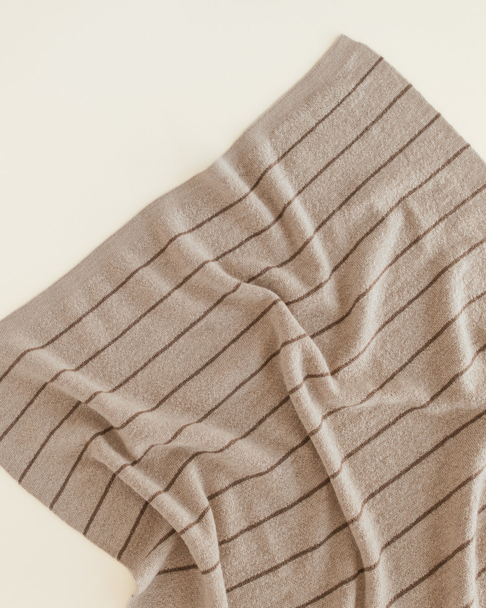 Hvid - Wollen babydeken Harry Sand/Mocha