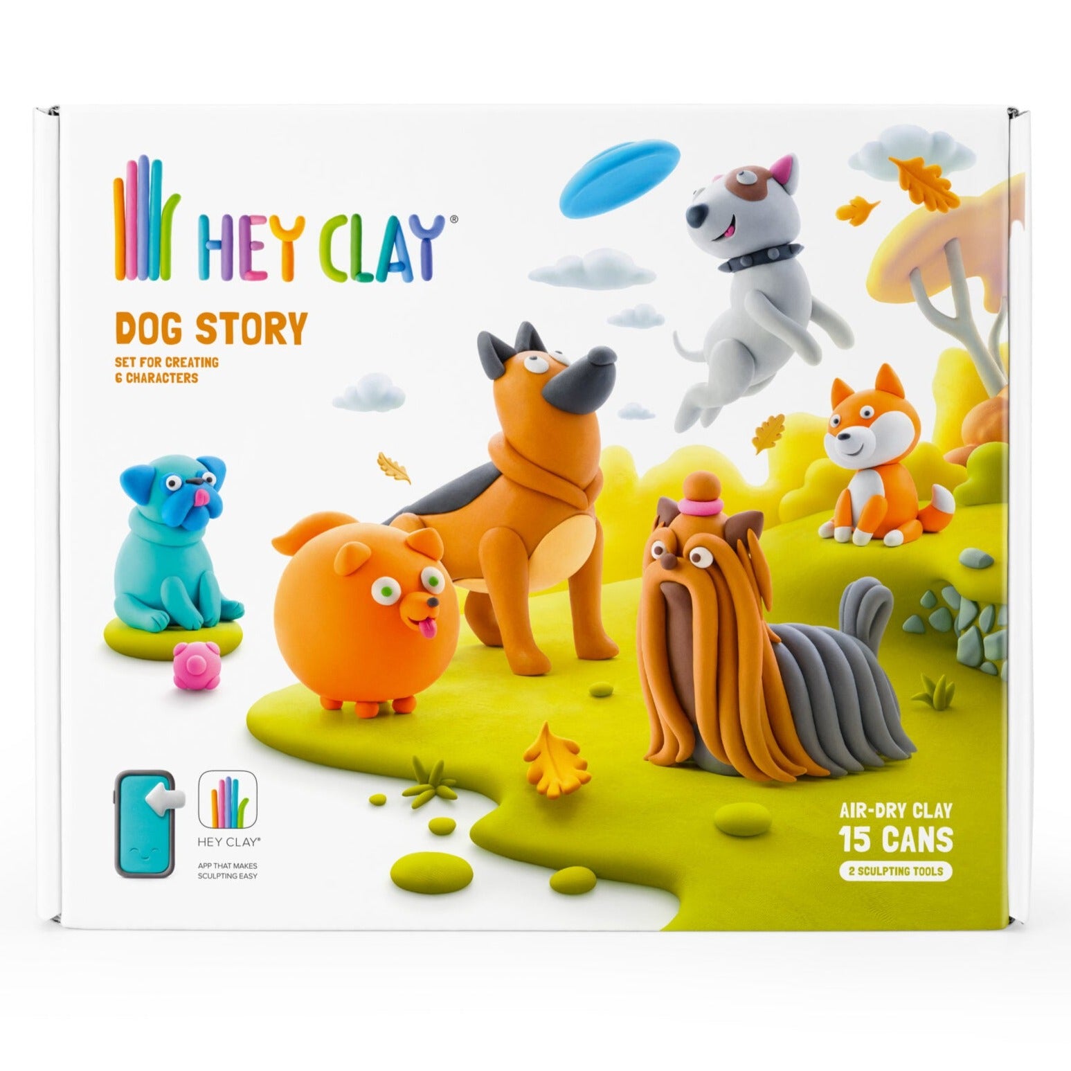 Hey Clay - Dog Story (15 potjes) - interactieve boetseerkleiset