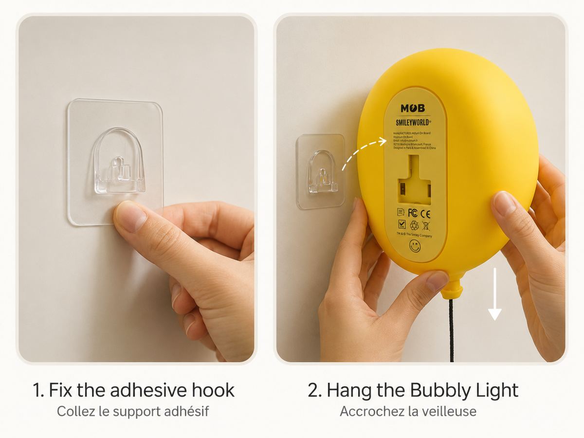 MOB - Bubbly Light Blue SMILEY WORLD lamp
