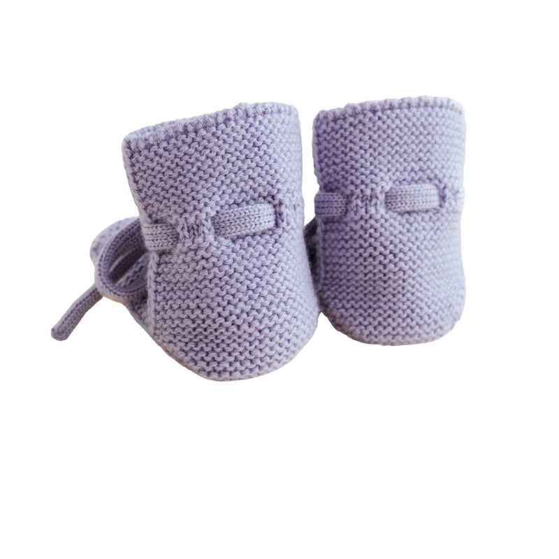 Hvid - slofjes - 100% merinowol  - Lilac