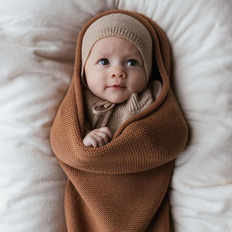 Hvid - cocoon - 100% merinowol - Terracotta