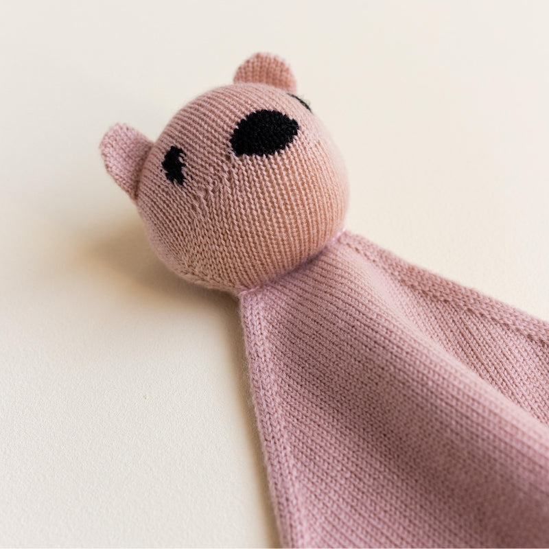 Hvid - Teddy Tokki knuffeldoekje - 100% merinowol - Blush