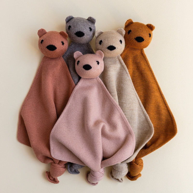 Hvid - Teddy Tokki knuffeldoekje - 100% merinowol - Blush
