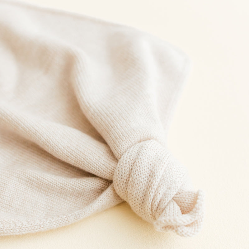 Hvid - Teddy Tokki knuffeldoekje - 100% merinowol - Cream