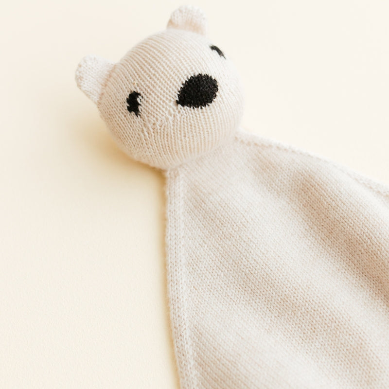 Hvid - Teddy Tokki knuffeldoekje - 100% merinowol - Cream