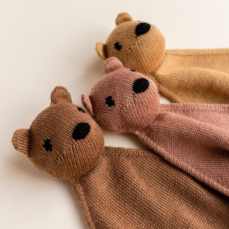 Hvid - Teddy Tokki knuffeldoekje - 100% merinowol - Terracotta