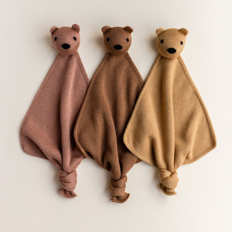 Hvid - Teddy Tokki knuffeldoekje - 100% merinowol - Terracotta