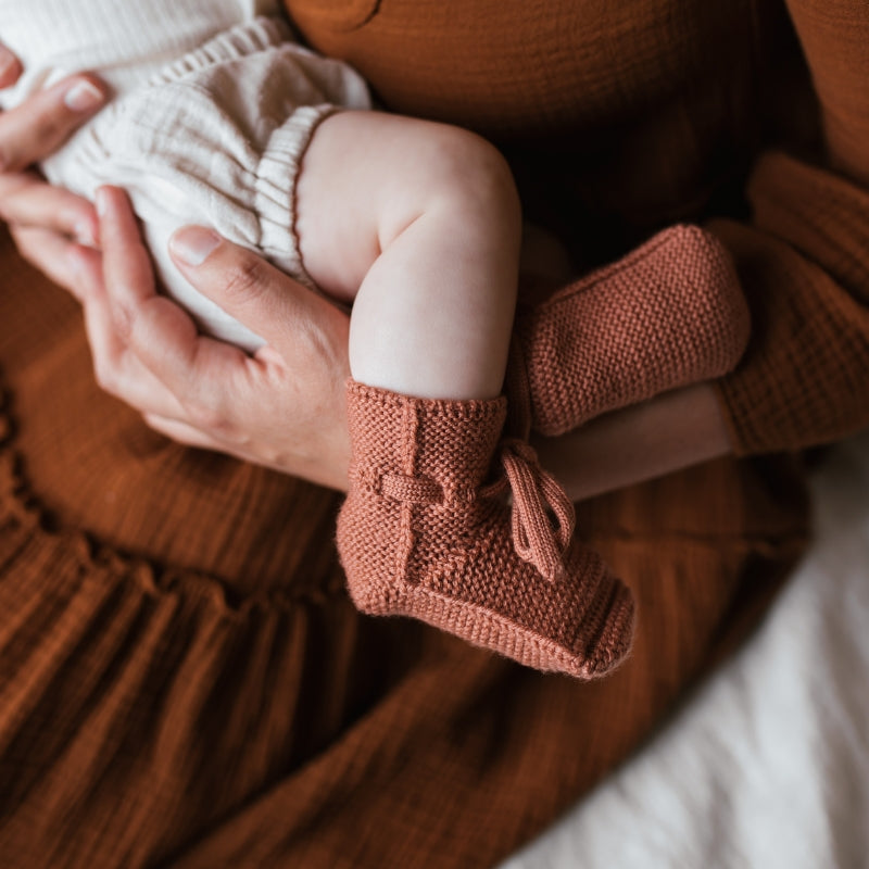 Hvid - slofjes - 100% merinowol - Brick