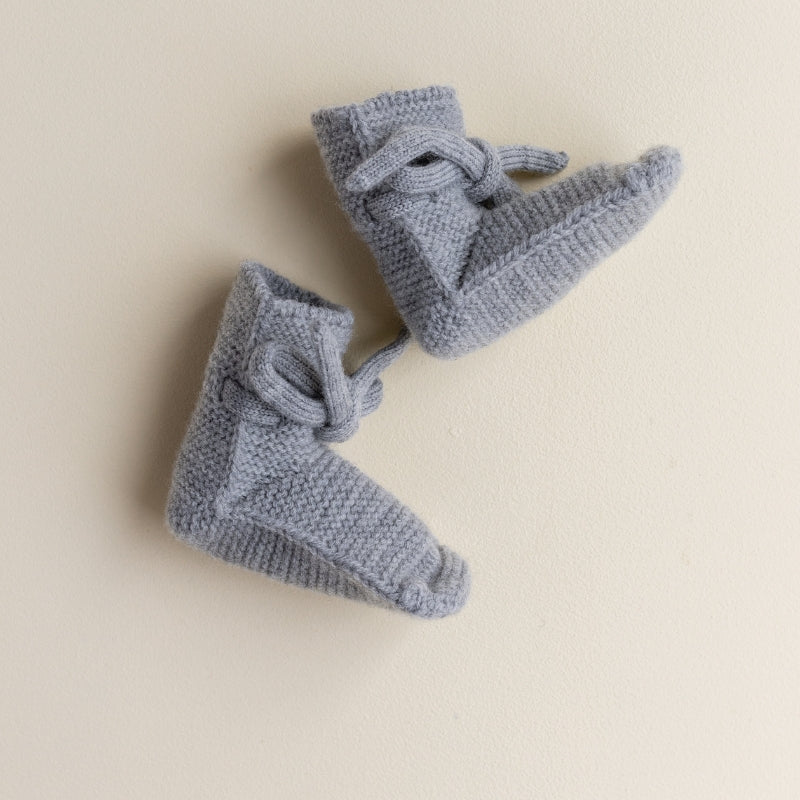 Hvid - Slofjes - 100% merinowol - Grey Melange
