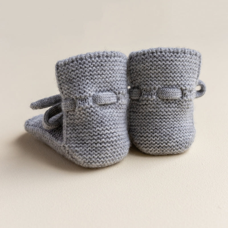 Hvid - Slofjes - 100% merinowol - Grey Melange