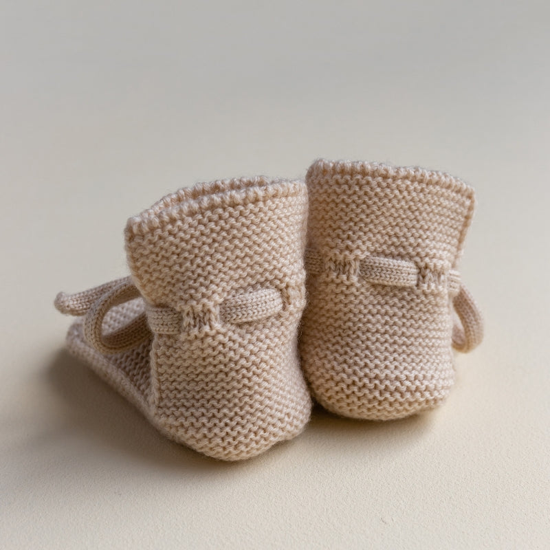 Hvid - Slofjes - 100% merinowol - Oat