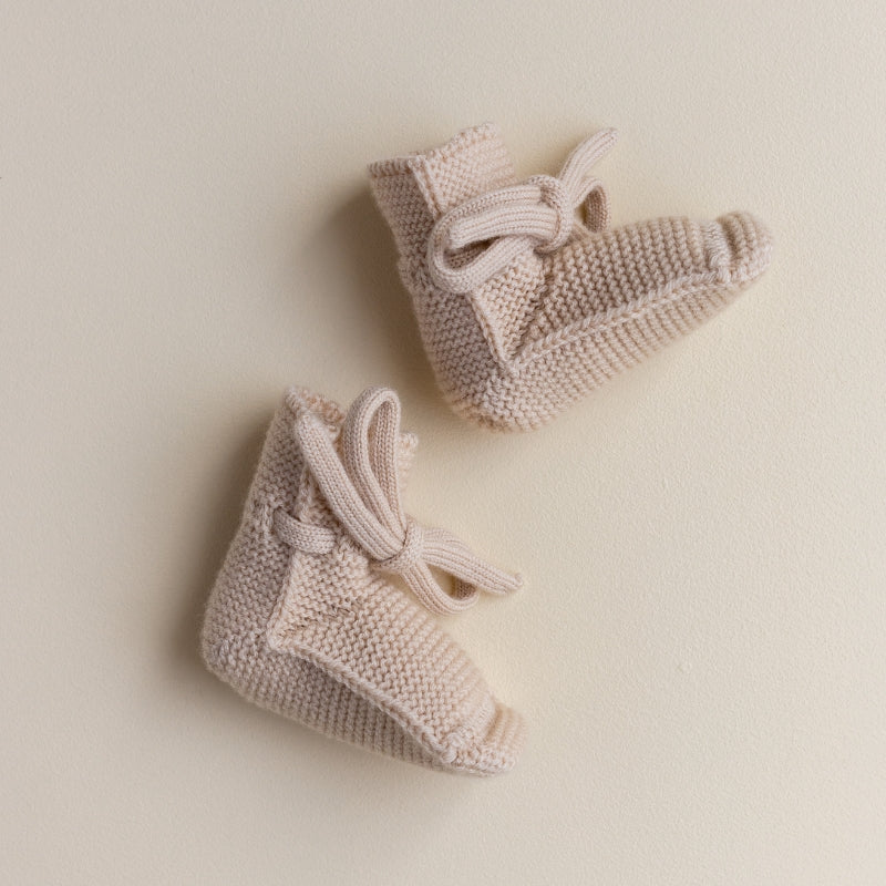 Hvid - Slofjes - 100% merinowol - Oat