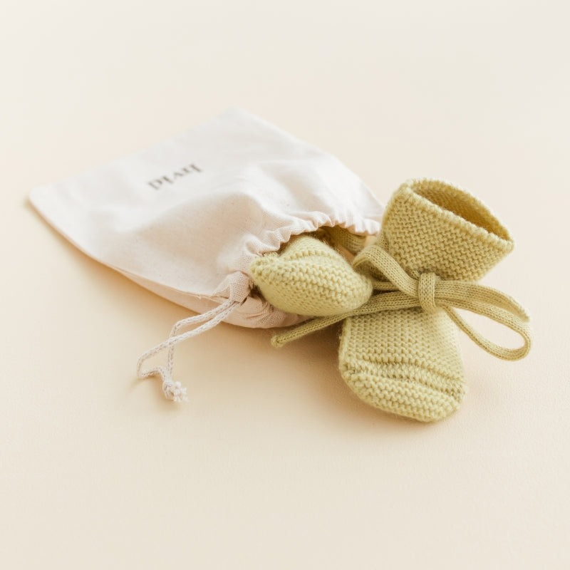 Hvid - Slofjes - 100% merinowol - Light Yellow