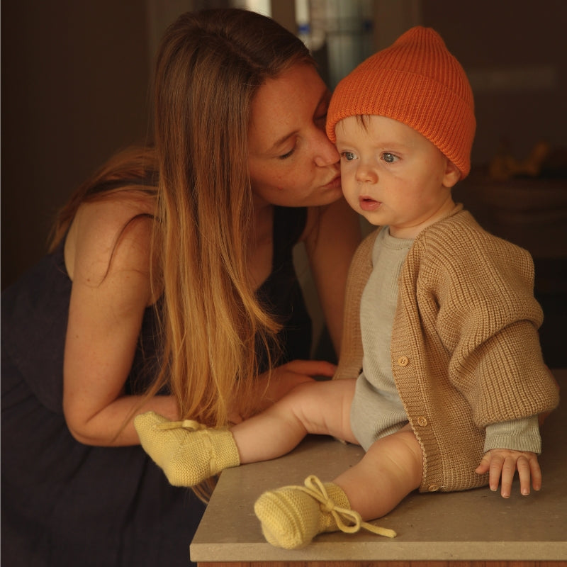 Hvid - Slofjes - 100% merinowol - Light Yellow