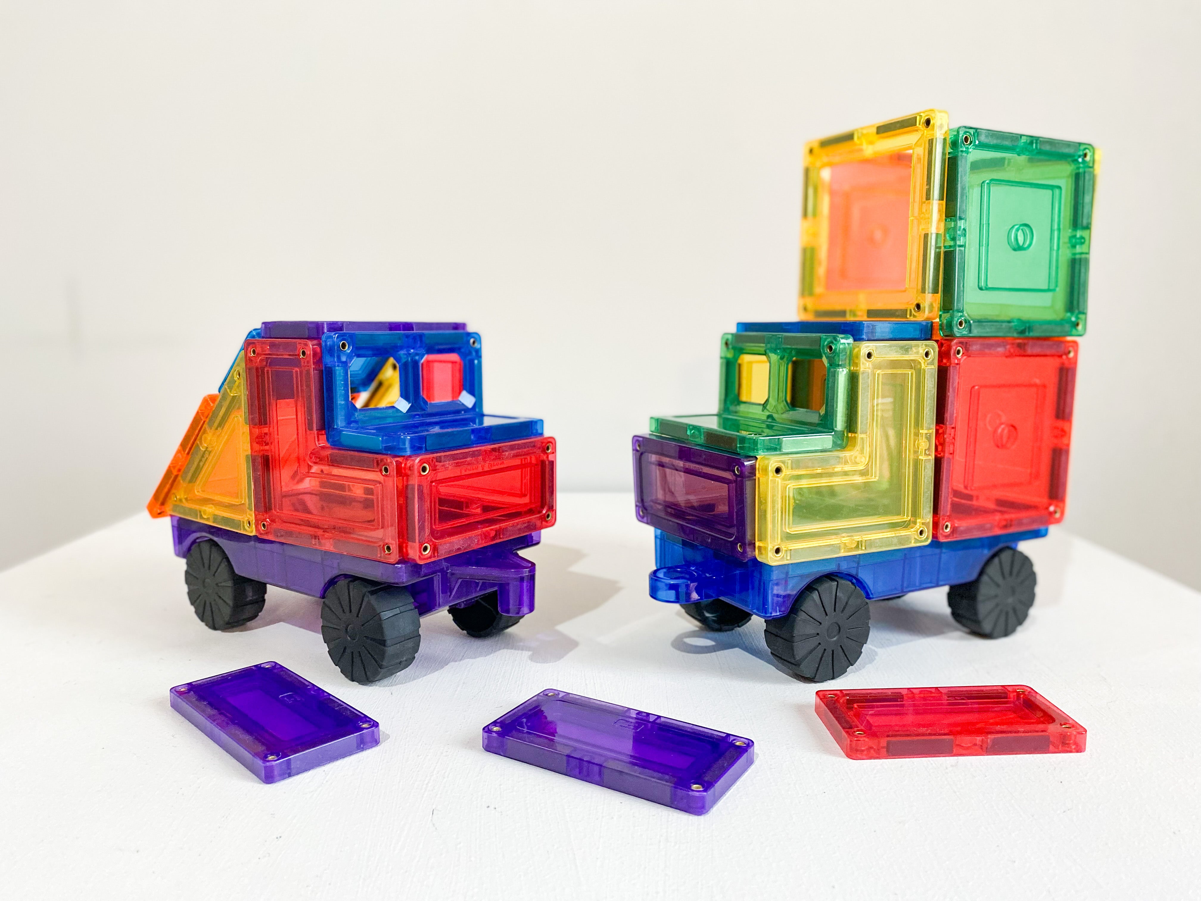 Learn And Grow - Magnetisch constructiespeelgoed Car Pack - 28 stuks