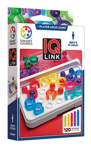 SmartGames - IQ Link - compacte reispuzzel met 36 stukjes en 24 plaatsen