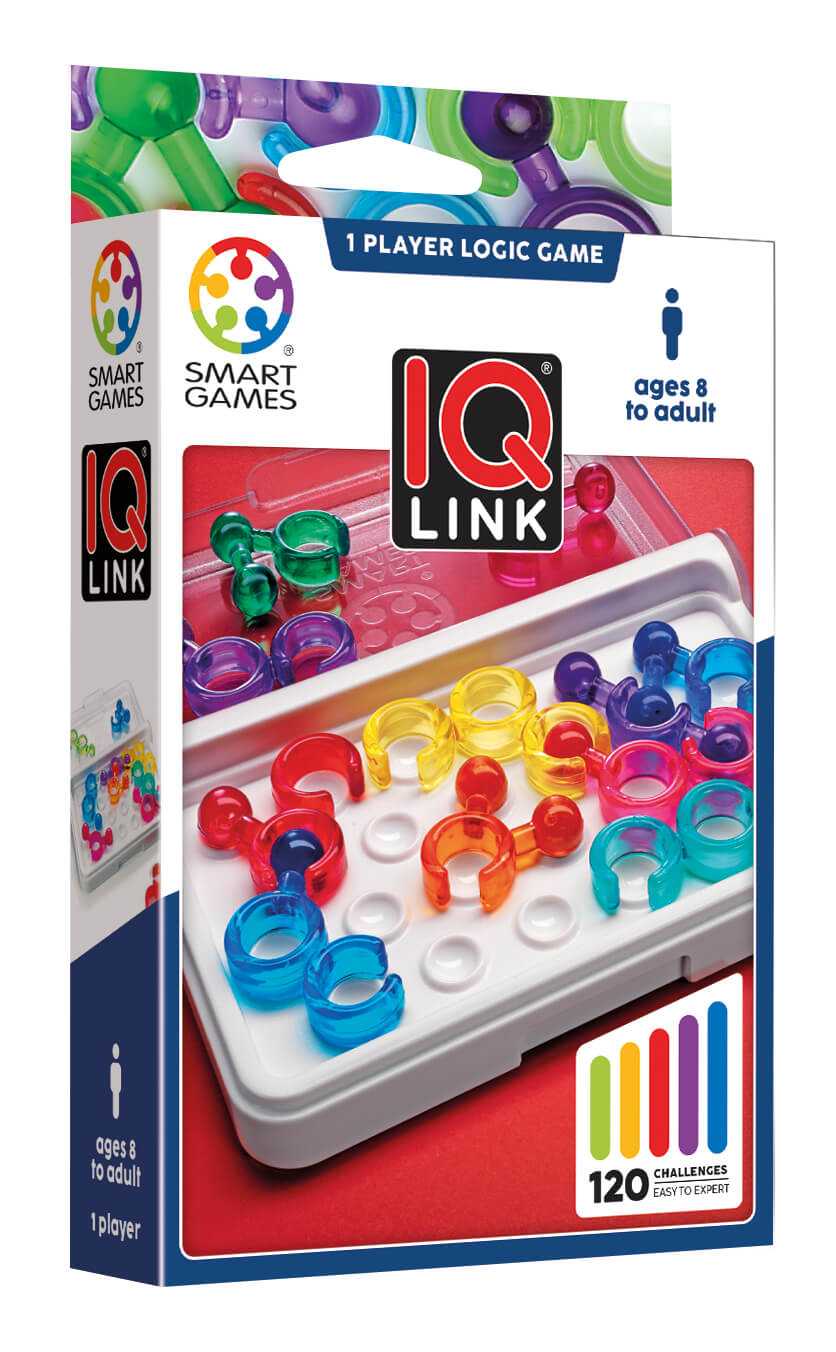 SmartGames - IQ Link - compacte reispuzzel met 36 stukjes en 24 plaatsen