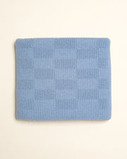 Hvid Wollen babydeken Ivy Light Blue
