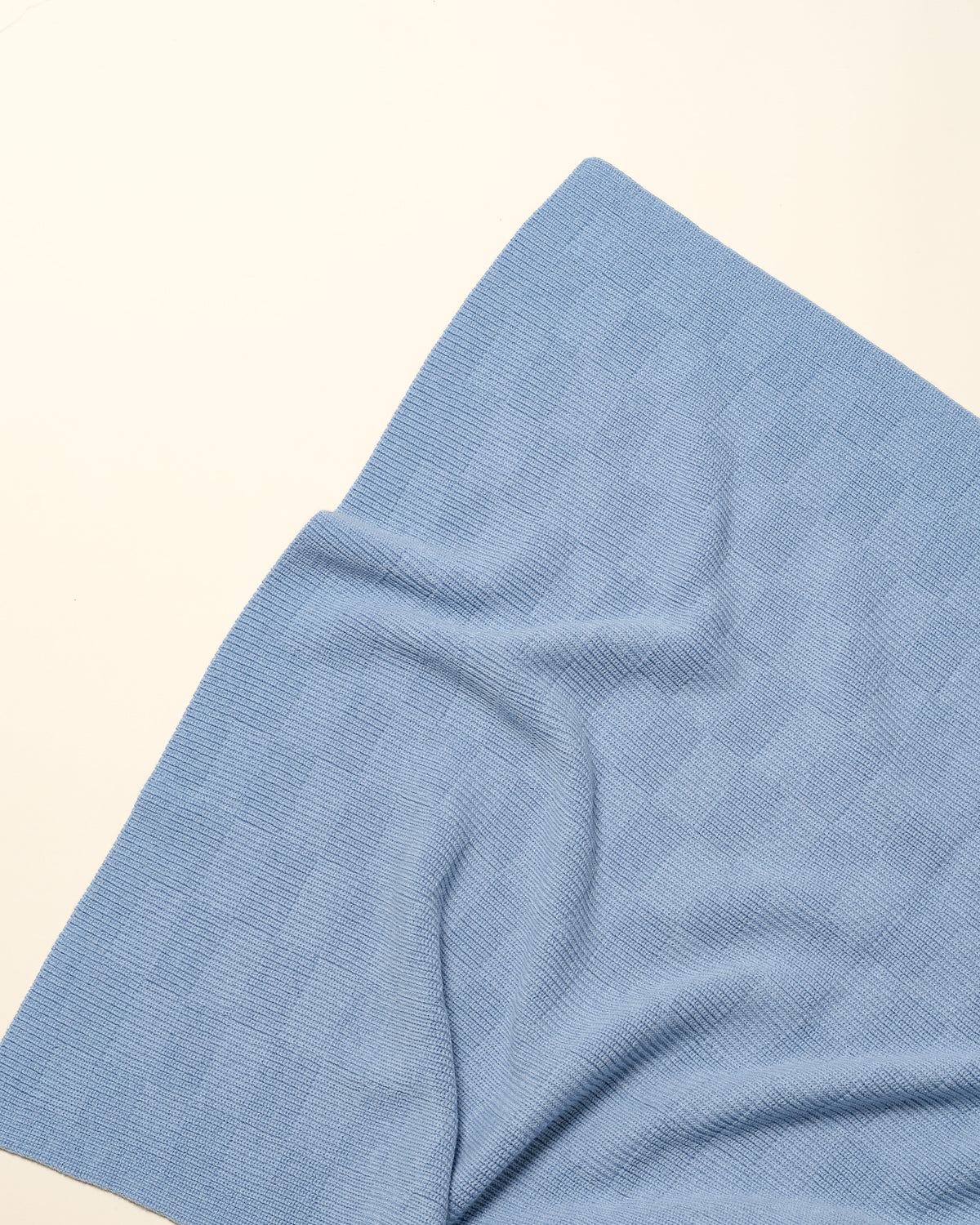 Hvid Wollen babydeken Ivy Light Blue