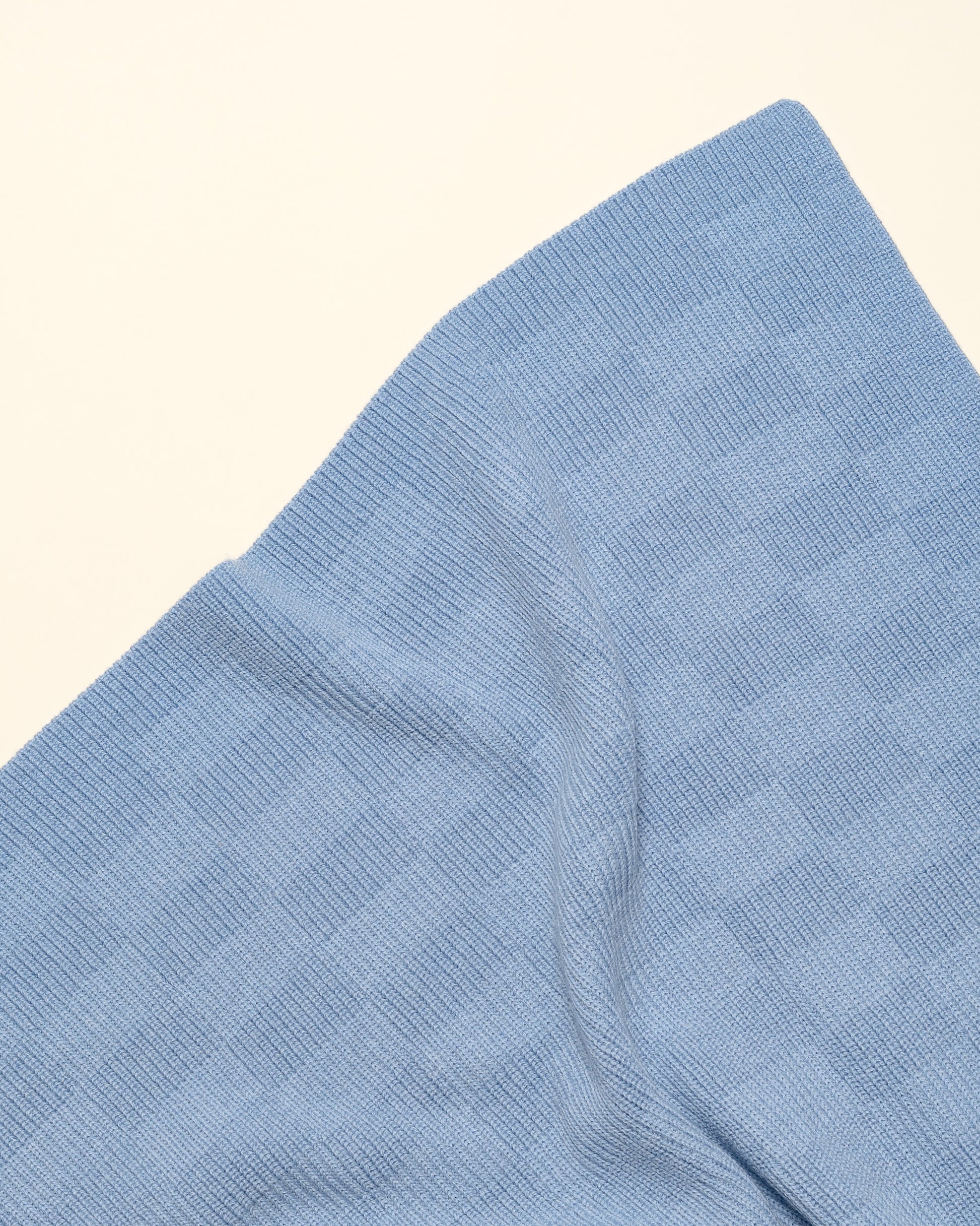 Hvid Wollen babydeken Ivy Light Blue